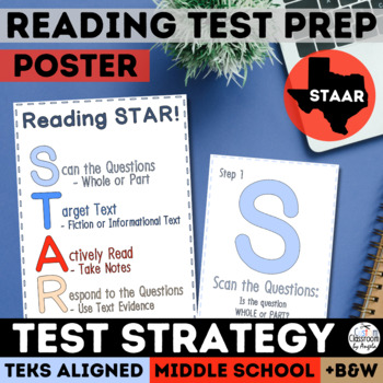 Preview of STAAR Reading Test Strategy Poster | FREE