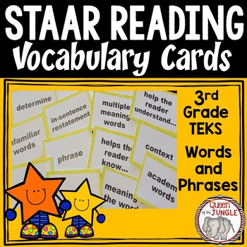 STAAR Reading Vocabulary 3rd Grade by Queen of the Jungle  TpT