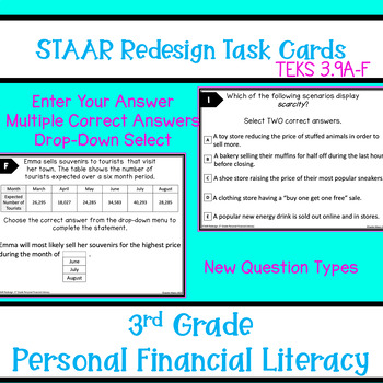 Preview of STAAR Redesign 3rd Grade Personal Financial Literacy Task Cards