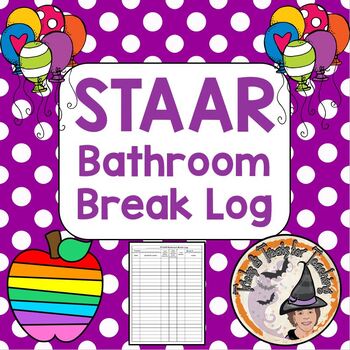 Preview of FREE STAAR Bathroom Break Log for Students Teachers Documentation