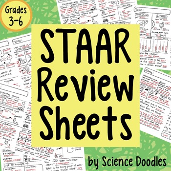 Preview of Science Doodle - STAAR Science Doodles Review Test Prep Sheets