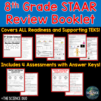 Preview of 8th Grade Science STAAR Review Booklet Bundle