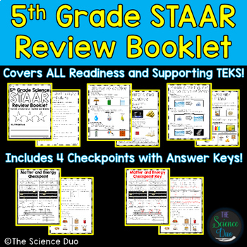 Preview of 5th Grade Science STAAR Review Booklet Bundle