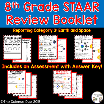Preview of 8th Grade Science STAAR Review Booklet - Earth and Space