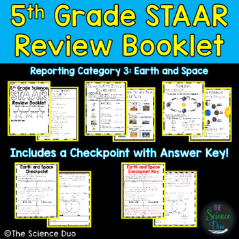 Preview of 5th Grade Science STAAR Review Booklet - Earth and Space