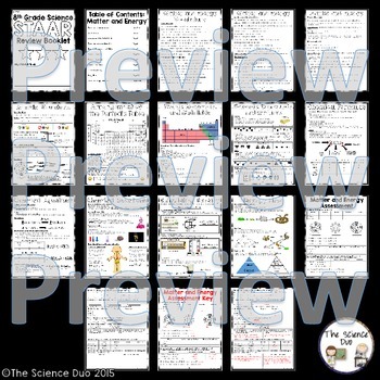 8th grade science staar review booklet matter and energy by the science duo