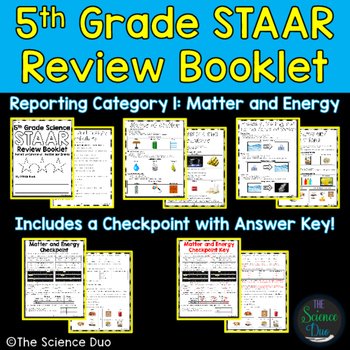 Preview of 5th Grade Science STAAR Review Booklet - Matter and Energy