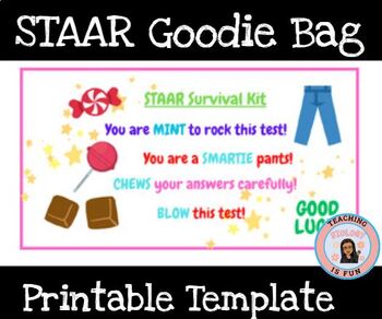 Preview of STAAR Goodie Bag Template