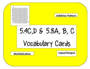 Preview of STAAR TEKS 5.4C, D Vocabulary Display Cards
