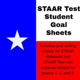 STAAR Test Goal Setting Sheets for Students Grades 3-5