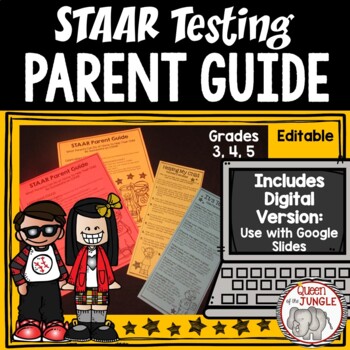 Preview of STAAR Test Parent Guide | Standardized Testing Parent Guide | Print and Google