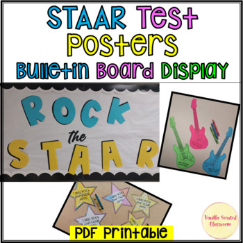 Preview of STAAR Test Posters Bulletin Board Rock the STAAR test prep