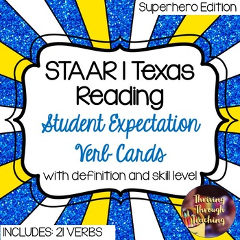 Preview of STAAR | TEKS Texas Reading Student Expectation Verb Cards