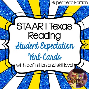 Preview of STAAR | Texas Reading Student Expectation Verb Cards (SAMPLE)