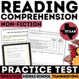 STAAR Thanksgiving Non-Fiction Reading Comprehension Passa
