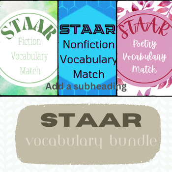 Preview of STAAR Vocabulary Match Bundle