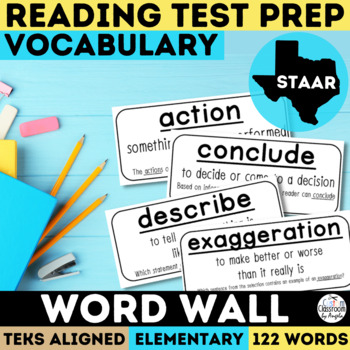 Preview of STAAR Reading Vocabulary Word Wall Academic Testing Vocabulary for ELA
