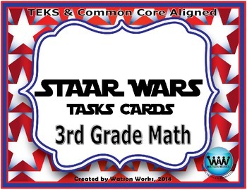 Preview of STAR READY 3rd Grade Math Task Cards End-of-Year STAAR Review Game  TEKS-aligned