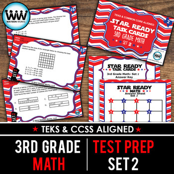 Preview of SET 2 - STAR READY 3rd Grade Math Task Cards - CCSS / STAAR / TEKS-aligned