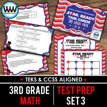 Preview of SET 3 - STAR READY 3rd Grade Math Task Cards - CCSS / STAAR / TEKS-aligned