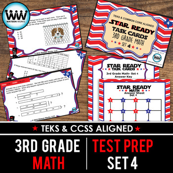 Preview of SET 4 - STAR READY 3rd Grade Math Task Cards - CCSS / STAAR / TEKS-aligned