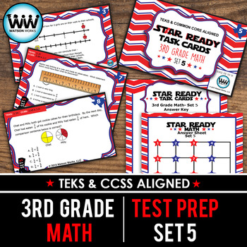 Preview of SET 5 - STAR READY 3rd Grade Math Task Cards - STAAR / TEKS-aligned