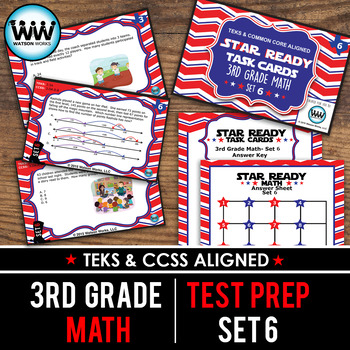 Preview of SET 6 - STAR READY 3rd Grade Math Task Cards - CCSS / STAAR / TEKS-aligned