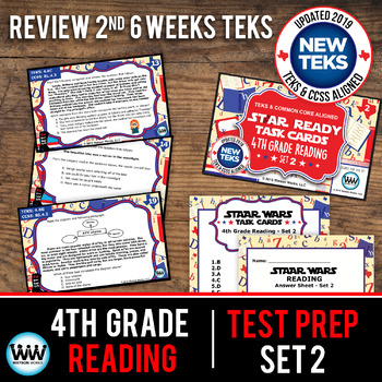 Preview of 4th Grade STAAR Reading Review Task Cards Set 2 New ELAR TEKS