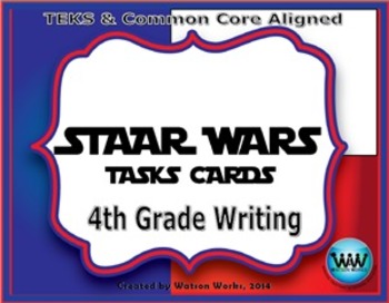 Preview of SET 1 - STAR READY 4th Grade Writing Task Cards End-of-Year STAAR Review Game