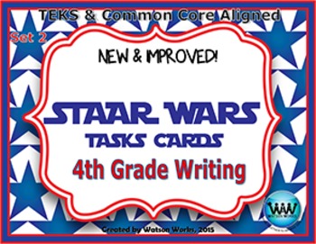 Preview of SET 2 - STAR READY 4th Grade Writing Task Cards End-of-Year STAAR Review Game
