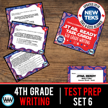 Preview of 4th Grade STAAR Writing Review Task Cards Set 6 New ELAR TEKS