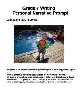 Preview of Writing Personal Narrative Prompts 7th Grade