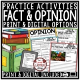 Fact and Opinion Worksheet Activities Sort T-Chart Writing