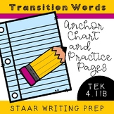 STAAR Writing for Transitions Words TEK 4.11B: Anchor Char