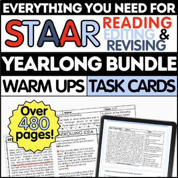 Preview of Countdown to STAAR Reading Comprehension Revising & Editing Practice Bell Ringer