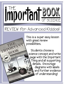 Preview of STAAR fifth SCIENCE review - Important Book
