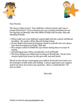 Preview of STAAR letter to parents (editable)