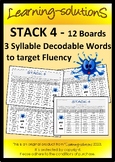 STACK 4 Game - 3 Syllable decodable words to improve fluen