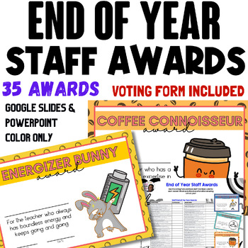 Preview of STAFF AWARDS, END OF THE YEAR AWARDS TEACHER AWARDS