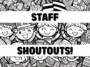 Preview of STAFF SHOUTOUTS! Fourth Of July Bulletin Board Decor Kit