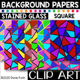 STAINED GLASS Background Square Papers Clipart