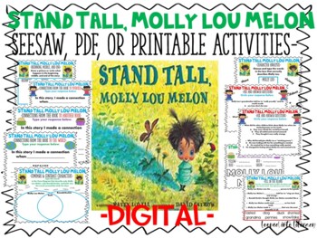 Preview of STAND TALL MOLLY LOU MELON DIGITAL SEESAW PDF COMPREHENSION SEQUENCE & MORE!