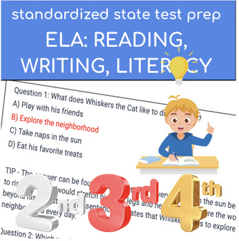 Preview of 2nd-3rd-4th Grade STANDARDIZED STATE TEST PREP for ELA: Reading and Writing