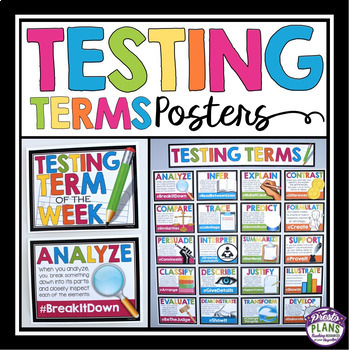 Preview of Standardized Testing Terms Posters and Activity - Test Prep Bulletin Board Decor