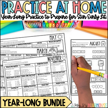 Preview of STAR Early Literacy/MKAS Test Prep- Practice at Home YEAR-LONG Homework BUNDLE