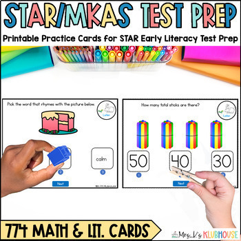 Preview of STAR Early Literacy Test Prep BUNDLE - 774 Math & Literacy Practice Cards