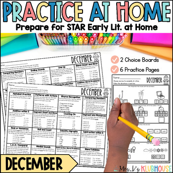 Preview of STAR Early Literacy Test Prep/MKAS Practice at Home - December Homework