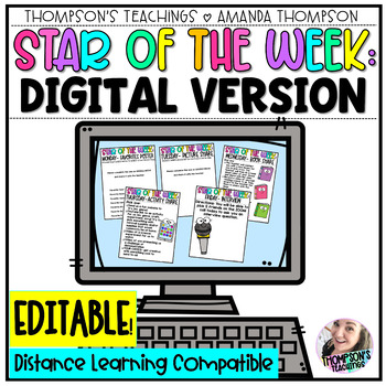 Preview of STAR OF THE WEEK DIGITAL | Google Slides | Distance Learning