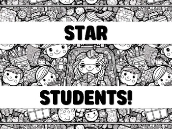 Preview of STAR STUDENTS! SHINING BRIGHTLY IN THIRD GRADE! Grade 3 Bulletin Board Decor