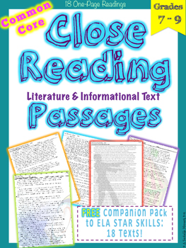 Preview of STAR Skills Close Reading Companion Passages